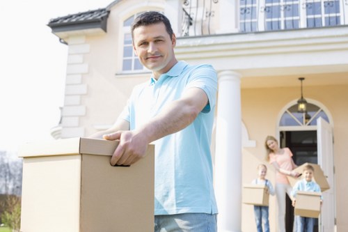 Commercial man and van transport for a business move in Colyers