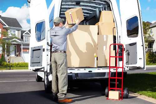 Charity donation items prepared for reuse during a house move