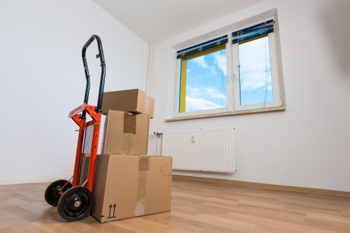 Local moving van loaded with household items in Colyers